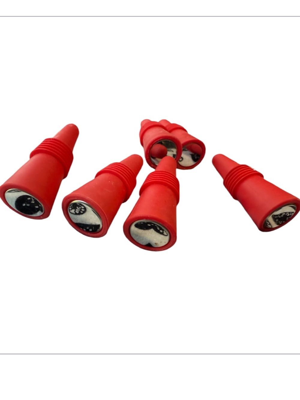 Unique Bargains silicone unbreakable reusable wine caps in red